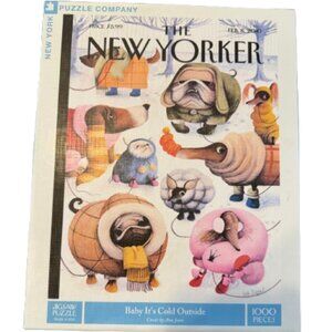 THE NEW YORKER "Baby It's Cold Outside" Dog Themed 1000 Piece Puzzle